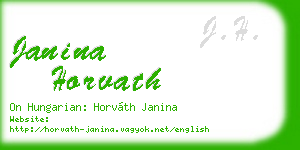 janina horvath business card